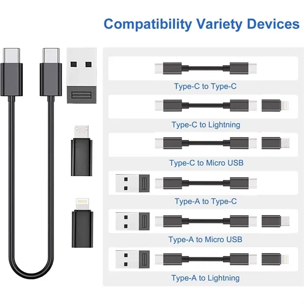 Compact charging cable usb adapter convertor kit with case - Compact charging cable usb adapter convertor kit with case - Image 3 of 4