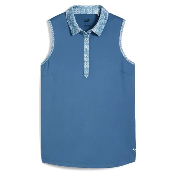 PUMA® Fair Isle Women's Sleeveless Golf Polo Shirt - PUMA® Fair Isle Women's Sleeveless Golf Polo Shirt - Image 2 of 2