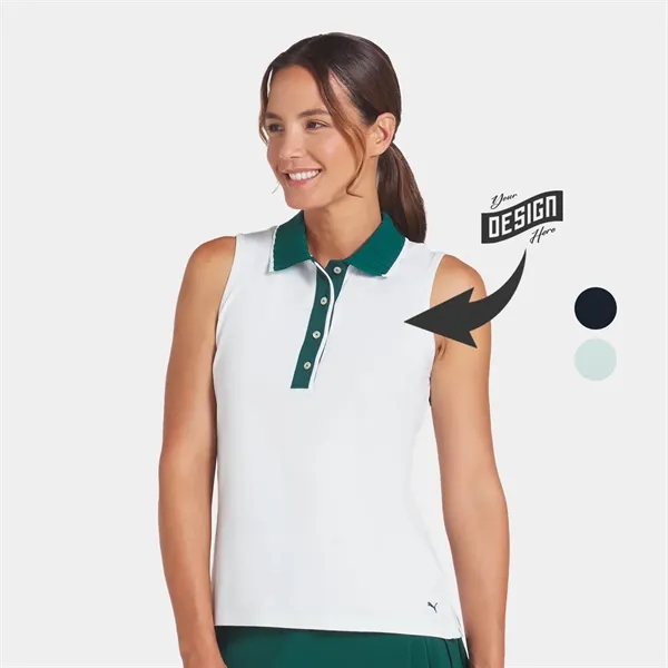 PUMA® CLOUDSPUN Bridges Women's Sleeveless Golf Polo Shirt - PUMA® CLOUDSPUN Bridges Women's Sleeveless Golf Polo Shirt - Image 0 of 3