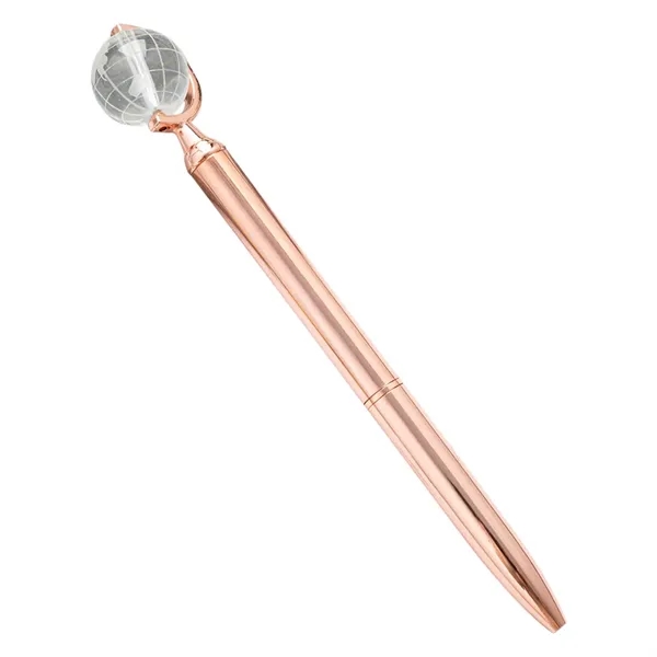Crystal Globe Metal Ballpoint Pen - Crystal Globe Metal Ballpoint Pen - Image 0 of 2