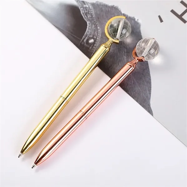 Crystal Globe Metal Ballpoint Pen - Crystal Globe Metal Ballpoint Pen - Image 1 of 2