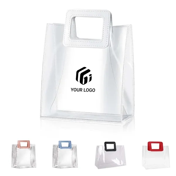 Reusable clear pvc shopping tote gift bag with handle - Reusable clear pvc shopping tote gift bag with handle - Image 0 of 4