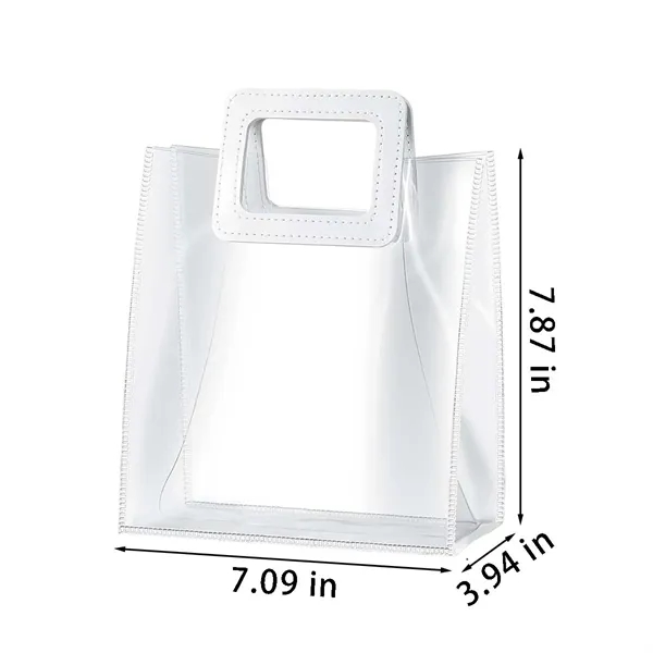 Reusable clear pvc shopping tote gift bag with handle - Reusable clear pvc shopping tote gift bag with handle - Image 1 of 4