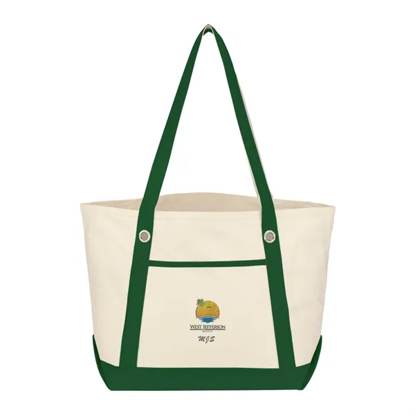 Medium Cotton Canvas Sailing Tote Bag - Medium Cotton Canvas Sailing Tote Bag - Image 12 of 15