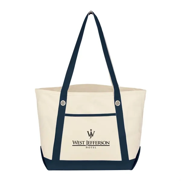Medium Cotton Canvas Sailing Tote Bag - Medium Cotton Canvas Sailing Tote Bag - Image 14 of 15
