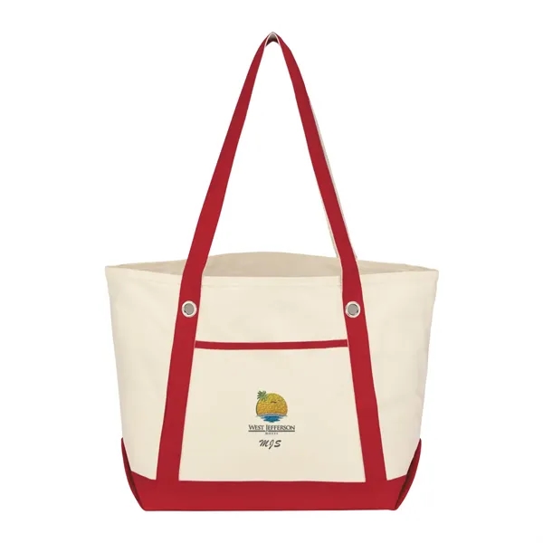 Medium Cotton Canvas Sailing Tote Bag - Medium Cotton Canvas Sailing Tote Bag - Image 15 of 15