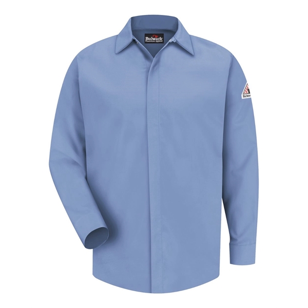 Bulwark Concealed-Gripper Pocketless Work Shirt Long Sizes