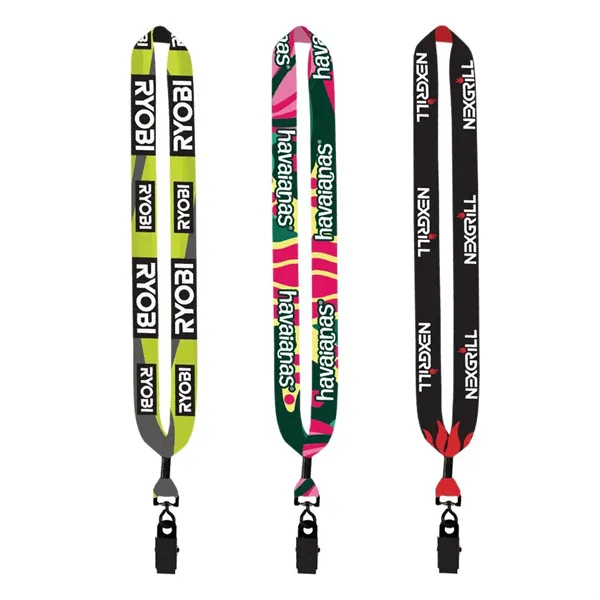 1" Dye Sublimated Lanyard with Metal Crimp & Metal Bulldog - 1" Dye Sublimated Lanyard with Metal Crimp & Metal Bulldog - Image 0 of 1