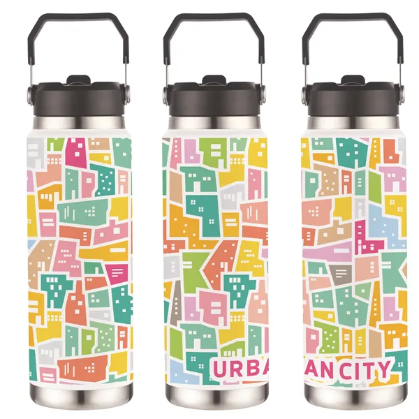 30oz Vacuum Water Bottle with Stainless Steel Handle - 30oz Vacuum Water Bottle with Stainless Steel Handle - Image 3 of 16