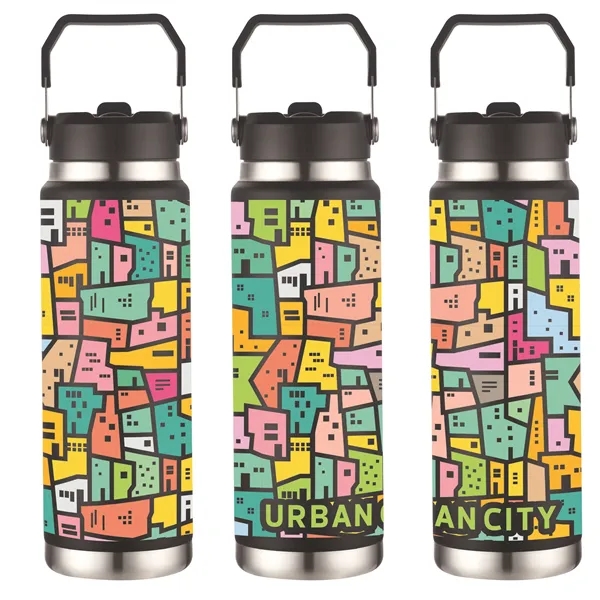 30oz Vacuum Water Bottle with Stainless Steel Handle - 30oz Vacuum Water Bottle with Stainless Steel Handle - Image 7 of 16