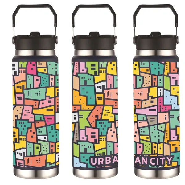 30oz Vacuum Water Bottle with Stainless Steel Handle - 30oz Vacuum Water Bottle with Stainless Steel Handle - Image 11 of 16