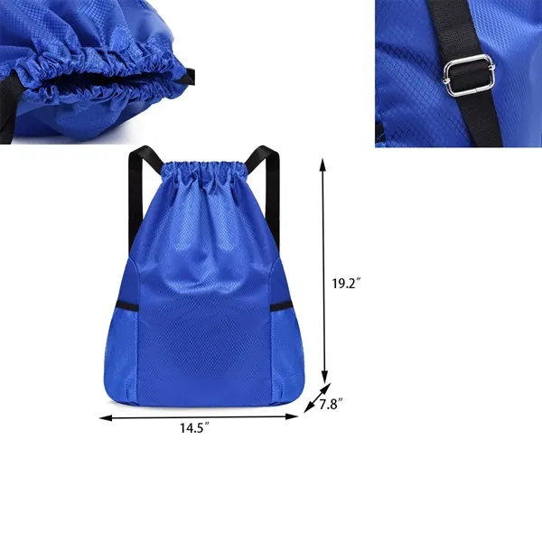 Large Drawstring Simple Double-shoulder Outdoor Backpack - Large Drawstring Simple Double-shoulder Outdoor Backpack - Image 1 of 2