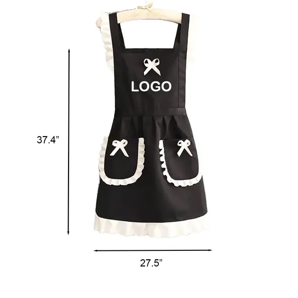 Elegant Black & White Ruffled Maid Apron - Elegant Black & White Ruffled Maid Apron - Image 1 of 1