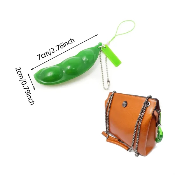 Squeeze-A-Bean Edamame Keychain Fidget Toys - Squeeze-A-Bean Edamame Keychain Fidget Toys - Image 1 of 5