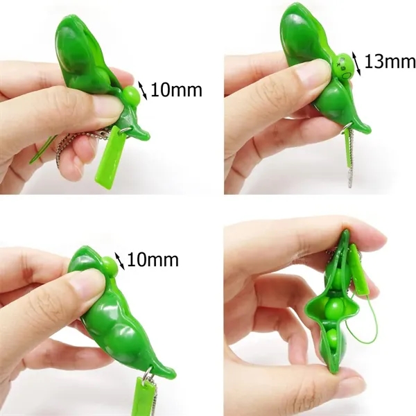 Squeeze-A-Bean Edamame Keychain Fidget Toys - Squeeze-A-Bean Edamame Keychain Fidget Toys - Image 2 of 5
