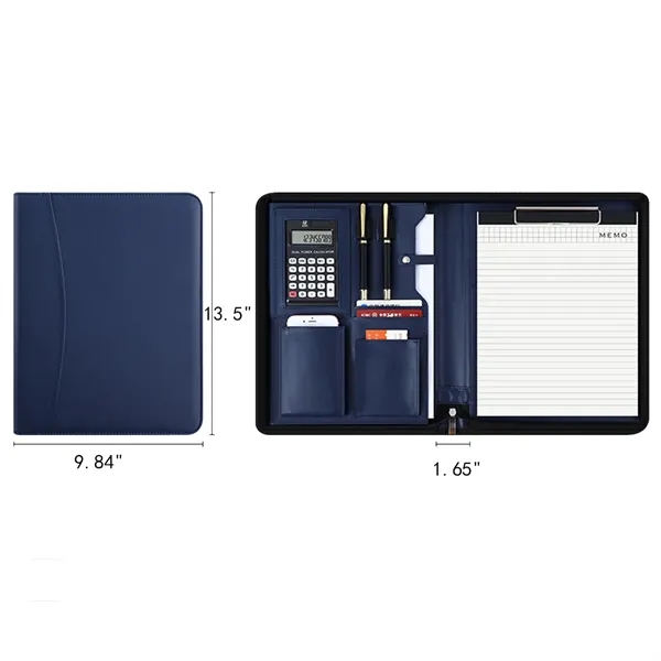 A4 Multifunctional Zipper Document Holder with Calculator - A4 Multifunctional Zipper Document Holder with Calculator - Image 1 of 5