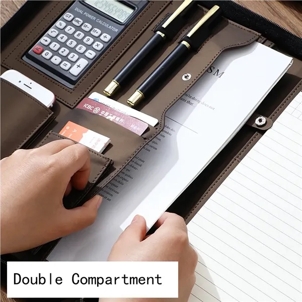 A4 Multifunctional Zipper Document Holder with Calculator - A4 Multifunctional Zipper Document Holder with Calculator - Image 3 of 5