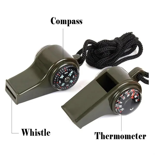 3 in 1 Emergency Whistle with Survival Compass Thermometer - 3 in 1 Emergency Whistle with Survival Compass Thermometer - Image 2 of 4
