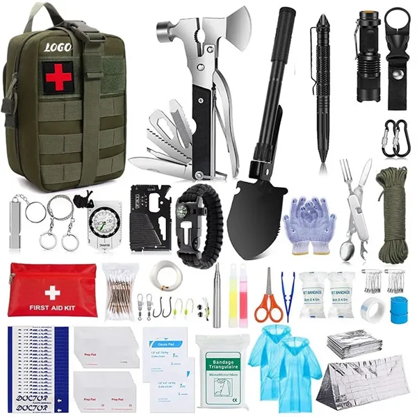 Outdoor Survival First Aid Kit with Tactical Molle Pouch - Outdoor Survival First Aid Kit with Tactical Molle Pouch - Image 0 of 5