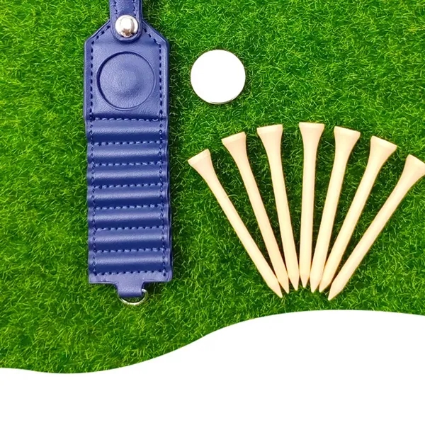 Golf Tee Holder Leather Bag with 7 Tees Holder 1 Ball Tag - Golf Tee Holder Leather Bag with 7 Tees Holder 1 Ball Tag - Image 5 of 5