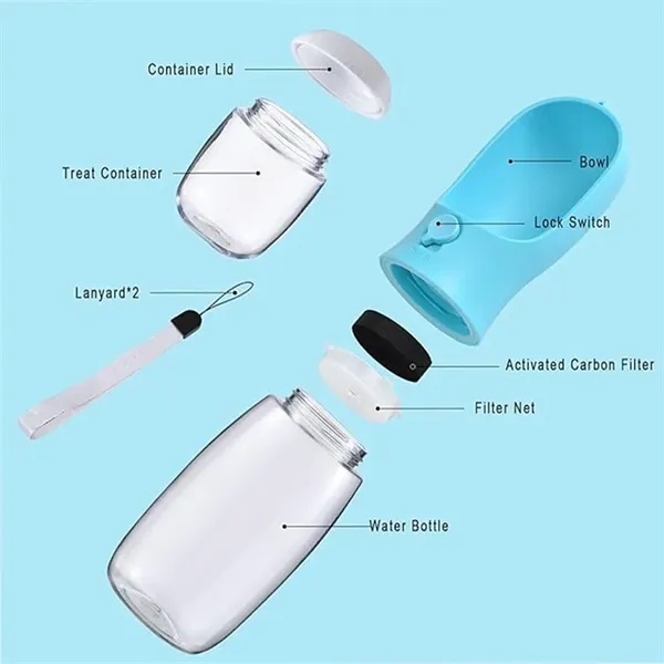Dog Water Bottle with Food Container - Dog Water Bottle with Food Container - Image 1 of 5
