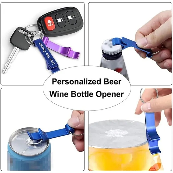 2 in 1 Personalized Custom Bottle Opener Metal Keychain - 2 in 1 Personalized Custom Bottle Opener Metal Keychain - Image 2 of 4