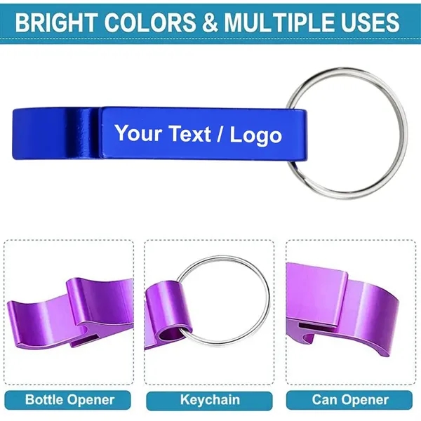2 in 1 Personalized Custom Bottle Opener Metal Keychain - 2 in 1 Personalized Custom Bottle Opener Metal Keychain - Image 3 of 4