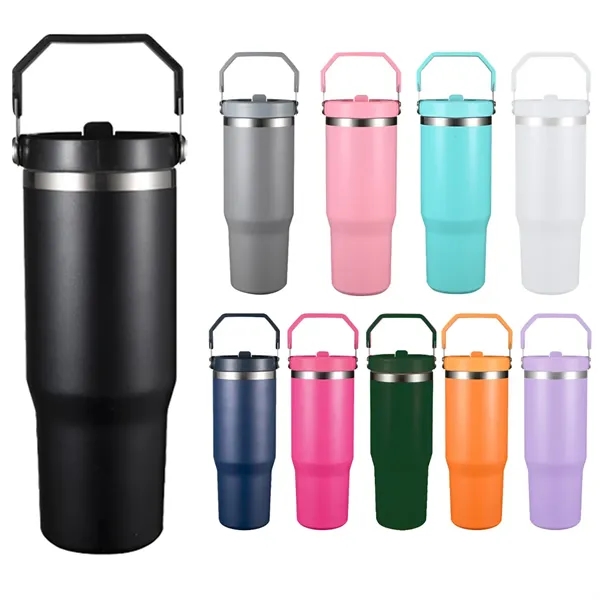 30oz Stainless Steel Insulated Water Bottle with Straw - 30oz Stainless Steel Insulated Water Bottle with Straw - Image 0 of 5