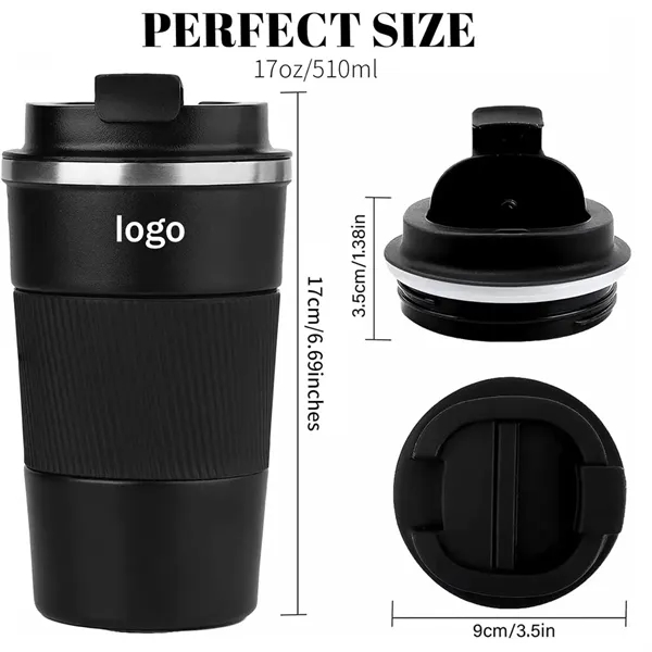 17 oz Stainless Steel Insulated Coffee Tumbler with Lids - 17 oz Stainless Steel Insulated Coffee Tumbler with Lids - Image 1 of 5