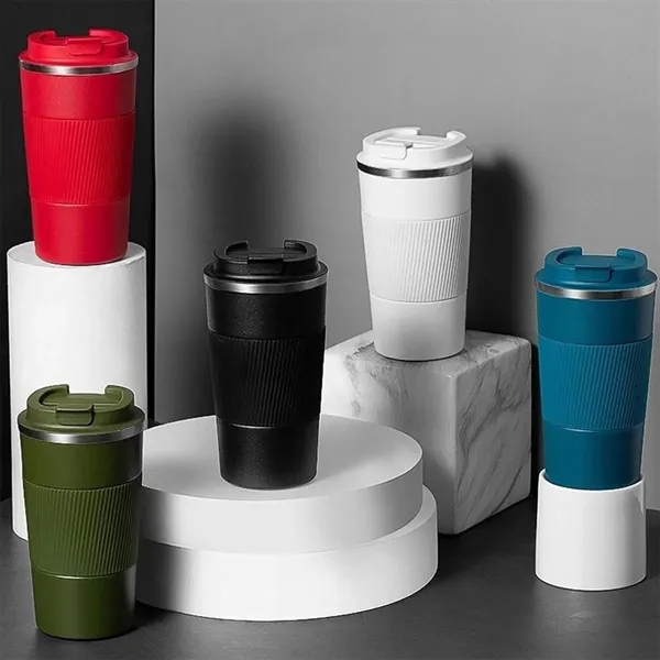 17 oz Stainless Steel Insulated Coffee Tumbler with Lids - 17 oz Stainless Steel Insulated Coffee Tumbler with Lids - Image 4 of 5