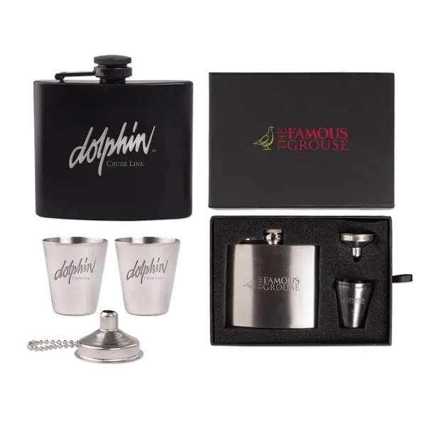 The Kenzie Flask, Shot Glass and Funnel Gift Set - The Kenzie Flask, Shot Glass and Funnel Gift Set - Image 0 of 2