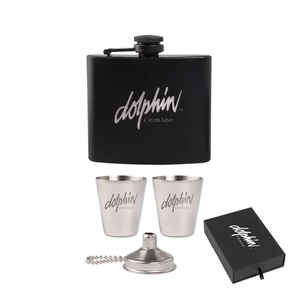 The Kenzie Flask, Shot Glass and Funnel Gift Set - The Kenzie Flask, Shot Glass and Funnel Gift Set - Image 1 of 2
