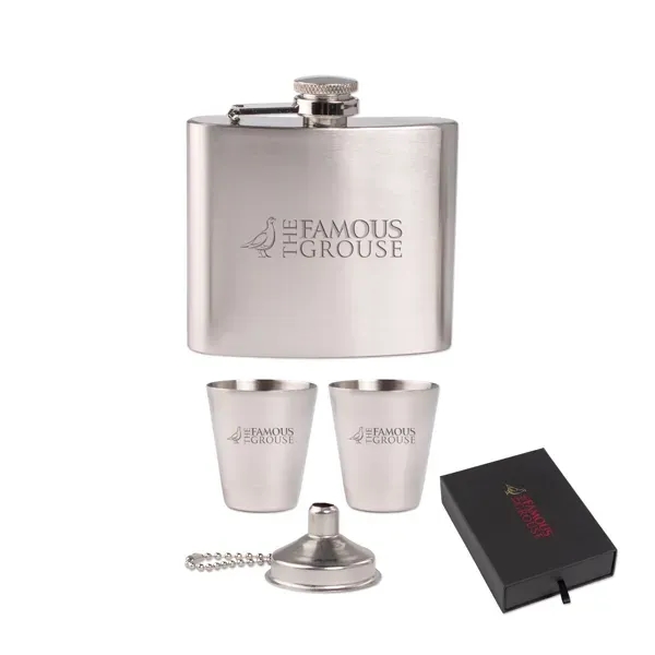 The Kenzie Flask, Shot Glass and Funnel Gift Set - The Kenzie Flask, Shot Glass and Funnel Gift Set - Image 2 of 2