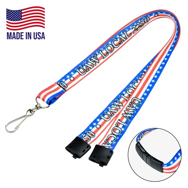USA Made Dye Sublimated Lanyard w/ Safety Breakaway - USA Made Dye Sublimated Lanyard w/ Safety Breakaway - Image 0 of 4