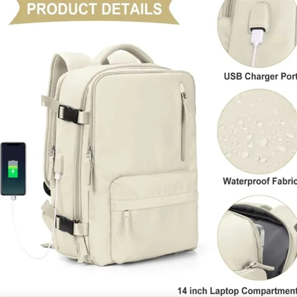 Large Ati-theft Travel Backpack w/ USB Port Laptop Bags - Large Ati-theft Travel Backpack w/ USB Port Laptop Bags - Image 2 of 4