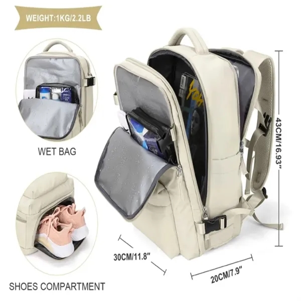 Large Ati-theft Travel Backpack w/ USB Port Laptop Bags - Large Ati-theft Travel Backpack w/ USB Port Laptop Bags - Image 4 of 4