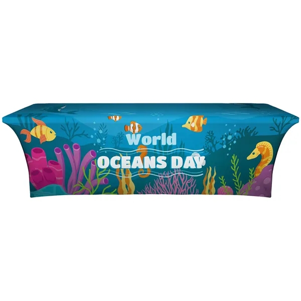 8' Open Back Stretch Table Cover (Full Color Dye Sublimation - 8' Open Back Stretch Table Cover (Full Color Dye Sublimation - Image 3 of 4