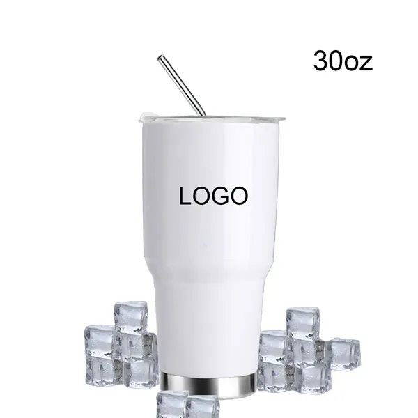 30oz Stainless Steel Tumbler with Lid Straw - 30oz Stainless Steel Tumbler with Lid Straw - Image 0 of 1