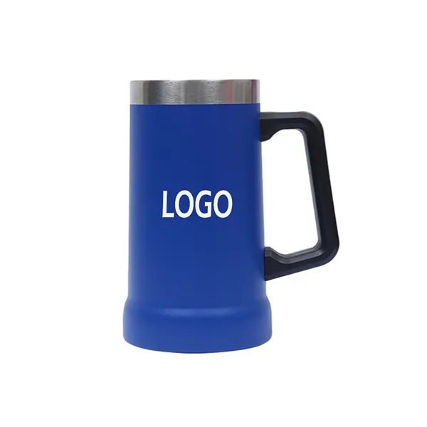 24oz Double-Walled Insulated Beer Mug With Handle - 24oz Double-Walled Insulated Beer Mug With Handle - Image 0 of 2