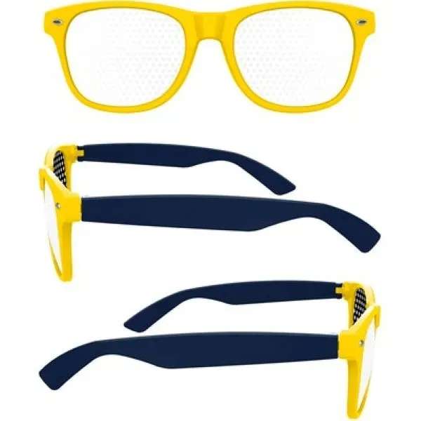 2-Tone Retro Pinhole Sunglasses W/ 1-Color Temple Imprint - 2-Tone Retro Pinhole Sunglasses W/ 1-Color Temple Imprint - Image 6 of 6