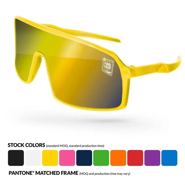 Sport Viper Mirror Sunglasses W/ 1 Color Lens Imprint - Sport Viper Mirror Sunglasses W/ 1 Color Lens Imprint - Image 0 of 10