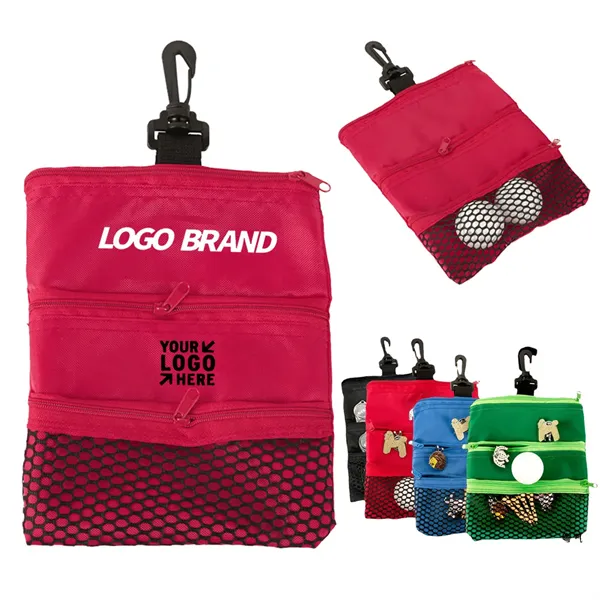 Small Golf Tee Ball Holder Pouch Bag With Clip - Small Golf Tee Ball Holder Pouch Bag With Clip - Image 0 of 2