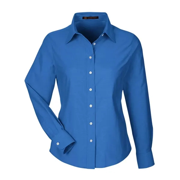Harriton Women's Long Sleeve Oxford Dress Shirt - Harriton Women's Long Sleeve Oxford Dress Shirt - Image 3 of 19
