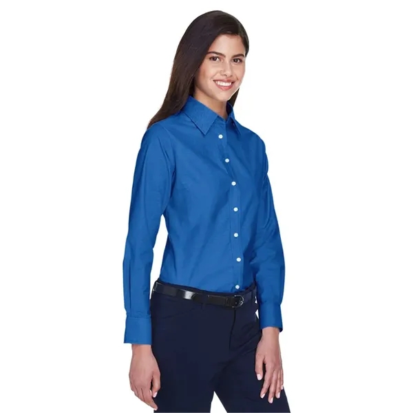 Harriton Women's Long Sleeve Oxford Dress Shirt - Harriton Women's Long Sleeve Oxford Dress Shirt - Image 6 of 19