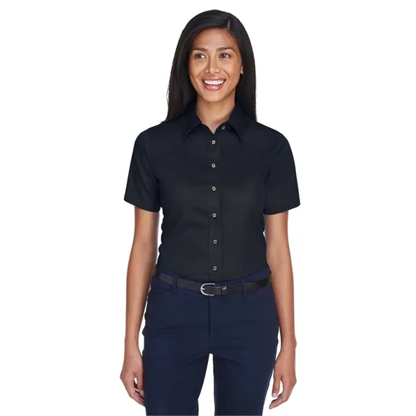 Harriton Women's Easy Blend™ Short Sleeve Twill Dress Shi... - Harriton Women's Easy Blend™ Short Sleeve Twill Dress Shi... - Image 4 of 29