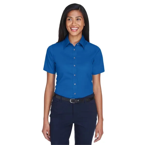 Harriton Women's Easy Blend™ Short Sleeve Twill Dress Shi... - Harriton Women's Easy Blend™ Short Sleeve Twill Dress Shi... - Image 9 of 29