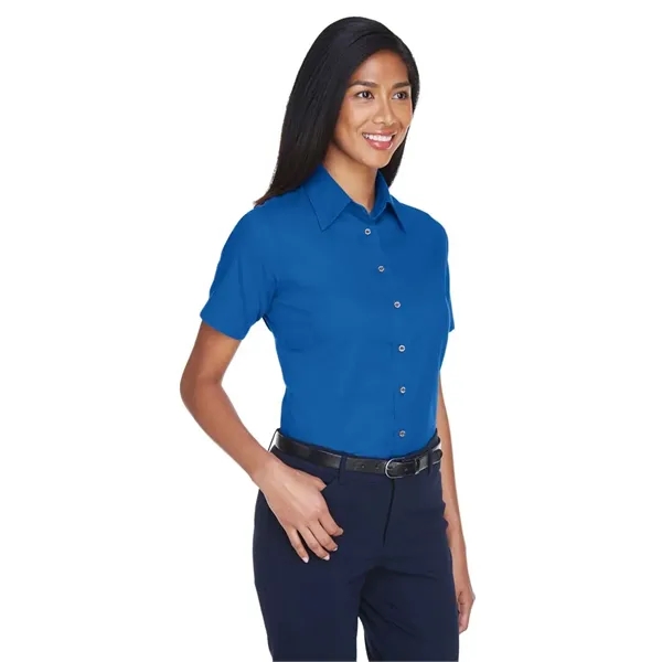 Harriton Women's Easy Blend™ Short Sleeve Twill Dress Shi... - Harriton Women's Easy Blend™ Short Sleeve Twill Dress Shi... - Image 10 of 29