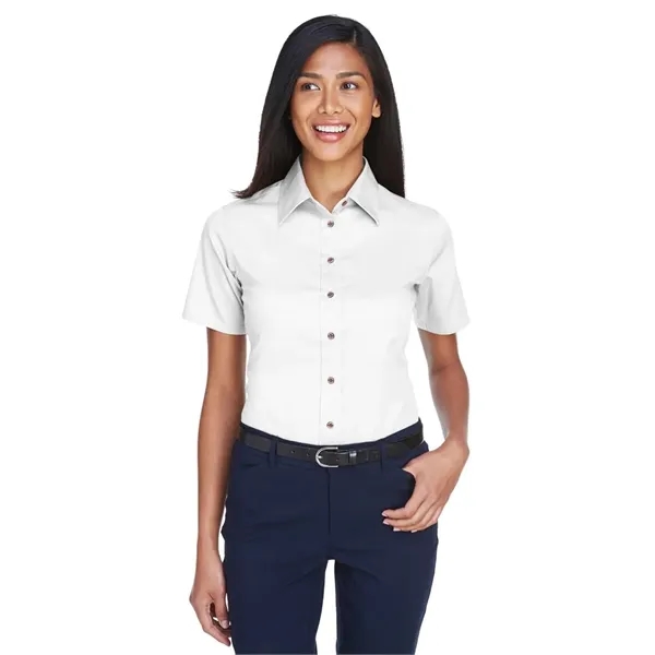 Harriton Women's Easy Blend™ Short Sleeve Twill Dress Shi... - Harriton Women's Easy Blend™ Short Sleeve Twill Dress Shi... - Image 23 of 29