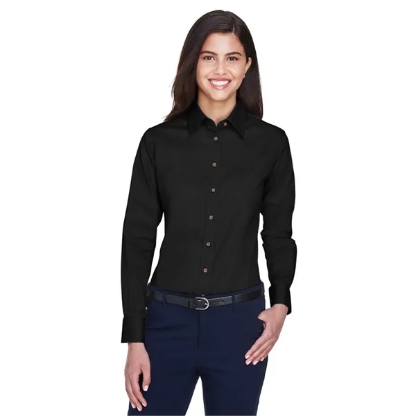 Harriton Women's Easy Blend™ Long Sleeve Twill Dress Shir... - Harriton Women's Easy Blend™ Long Sleeve Twill Dress Shir... - Image 4 of 57