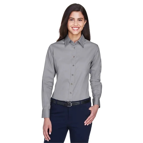 Harriton Women's Easy Blend™ Long Sleeve Twill Dress Shir... - Harriton Women's Easy Blend™ Long Sleeve Twill Dress Shir... - Image 9 of 57